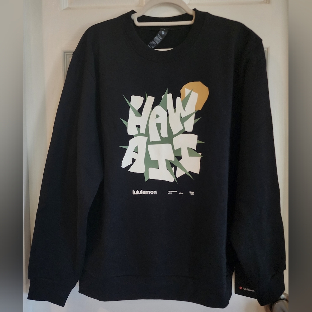 Lululemon Hawaii Exclusive Steady State Crew Sweatshirt Black | Medium| RARE NEW
